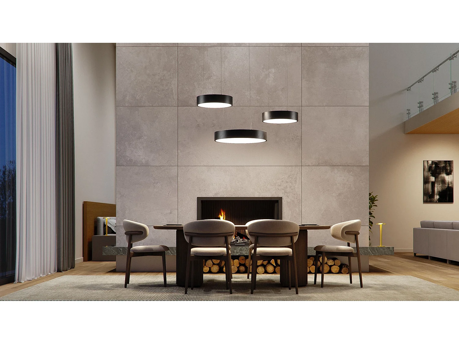 TOT Beneito & Faure 40W 450mm 115º Tuya CCT 2600K-4000K dæmpbar pendellampe i matsort - Moderne design, intelligent belysning