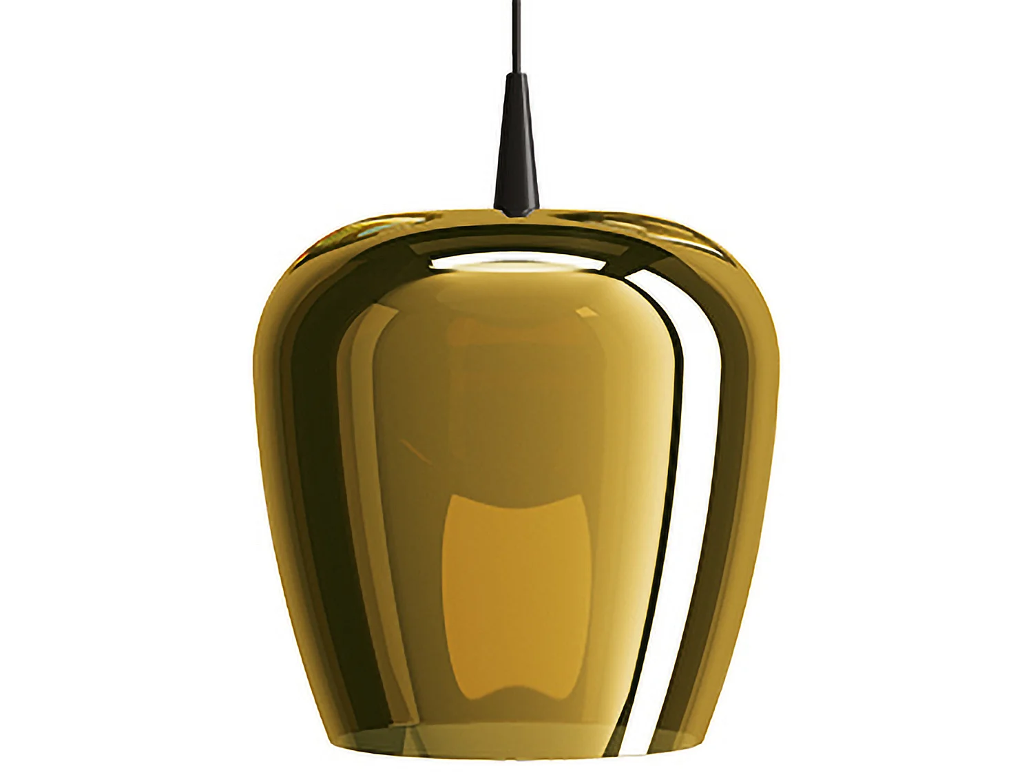 Zafferano Bilia 230V Nude hanglamp van geblazen borosilicaatglas met antiek gouden afwerking, diameter 27 cm, dimbare LED-technologie met CRI 90.