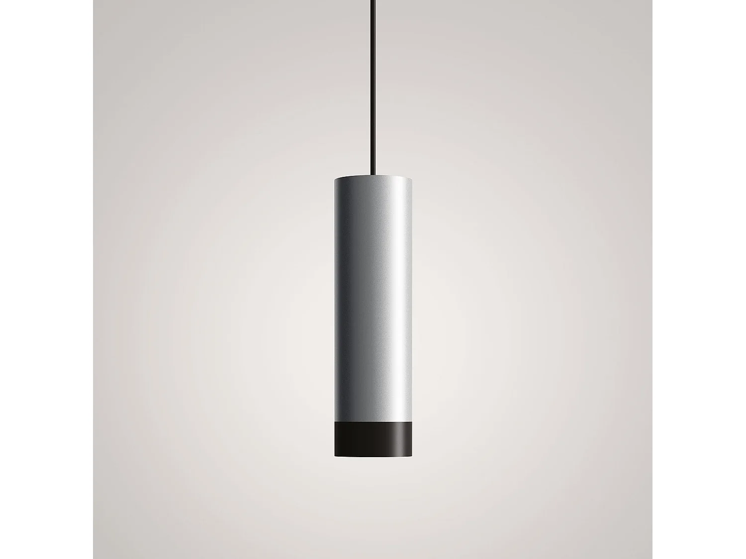 Tubotto Dimmbare LED-Pendelleuchte 8W 2700K in Schwarz und Silber eloxiertem Aluminium Modernes Design für hochwertige Inneneinrichtungen