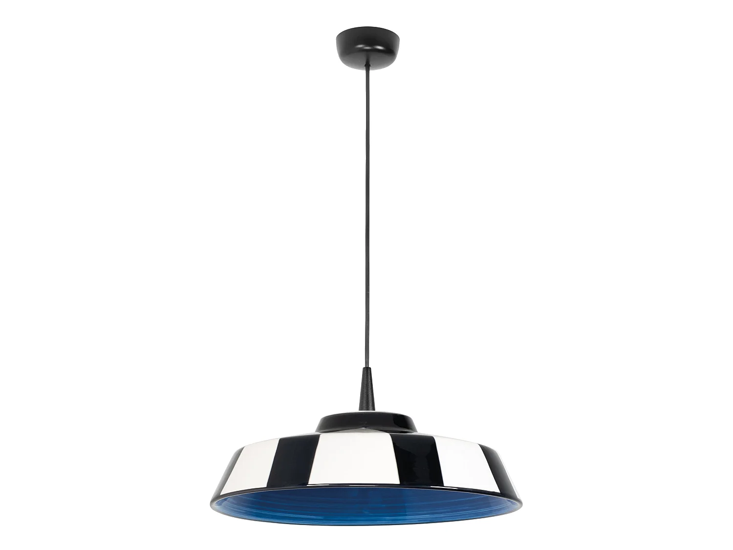 Lámpara colgante LED Circus Blue, diámetro 35 cm, difusor de cerámica fabricado en Italia, fuente LED TRIAC de 8 W, 2700 K, modular, altura 300 cm.