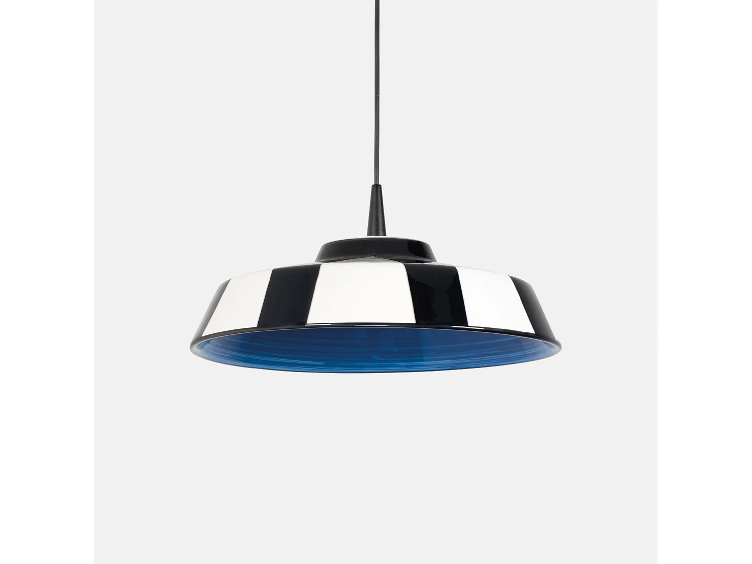 Lámpara colgante LED Circus Blue, diámetro 35 cm, difusor de cerámica fabricado en Italia, fuente LED TRIAC de 8 W, 2700 K, modular, altura 300 cm.