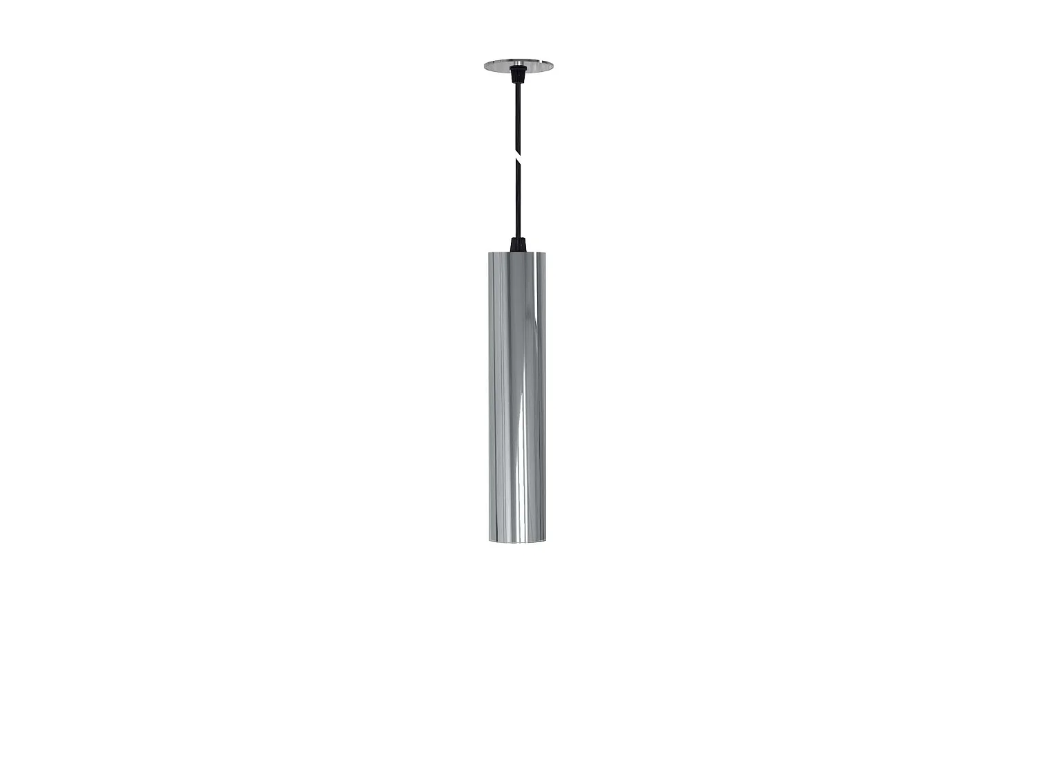 Lámpara colgante tubular Atmos GU10 en color plata, instalación en superficie o empotrada, diseño de interiores moderno - Beneito & Faure