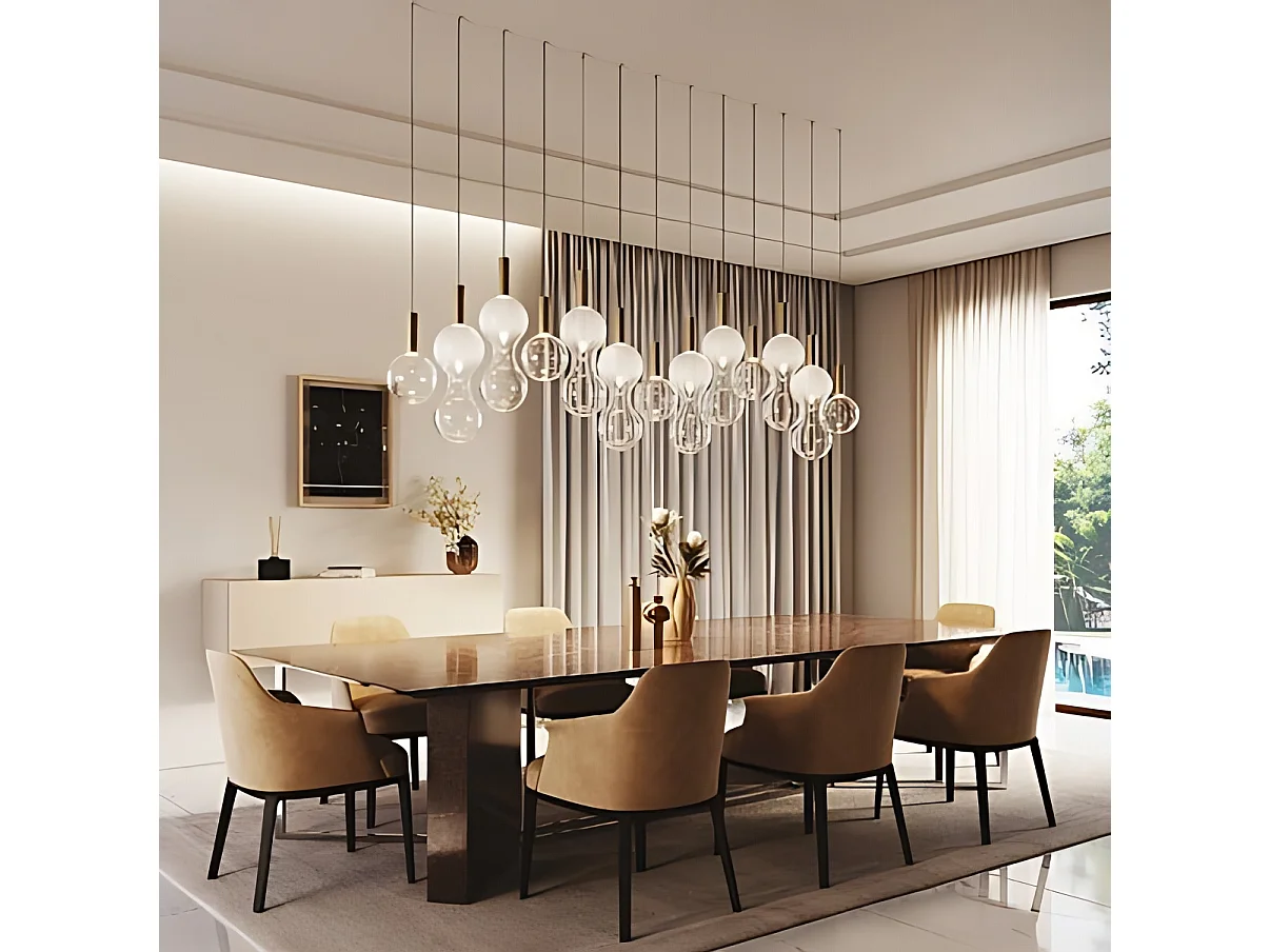 Zafferano Sfer'Otto LED pendellampe 8W dæmpbar TRIAC guld og mundblæst borosilikatglas, elegant design til indendørs brug IP40