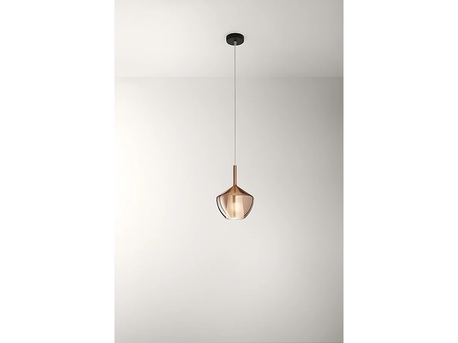 Lampada a sospensione in vetro borosilicato 20x27,5 cm finitura Rame specchiato con cablaggio E27 incluso serie 10S48250 - Perenz