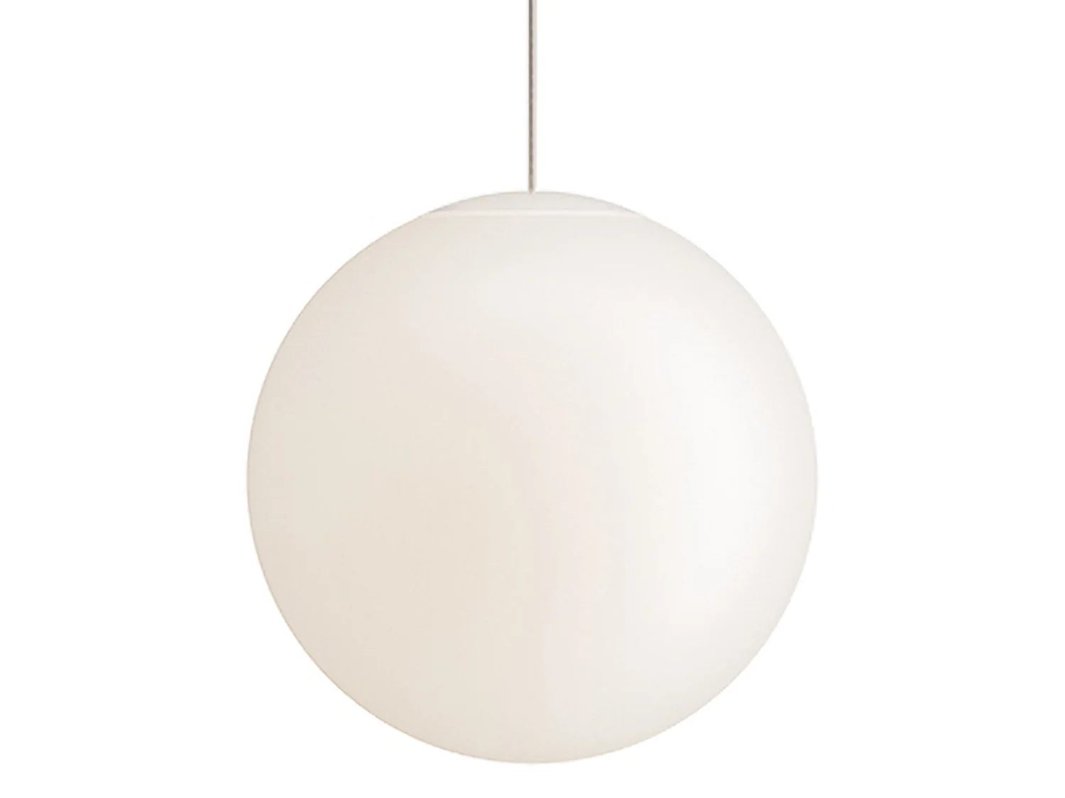 Sferis moderne hanglamp van satijnopaalglas, minimalistisch design met polycarbonaat frame, diameter 50 cm, hoogte 330 cm, wit