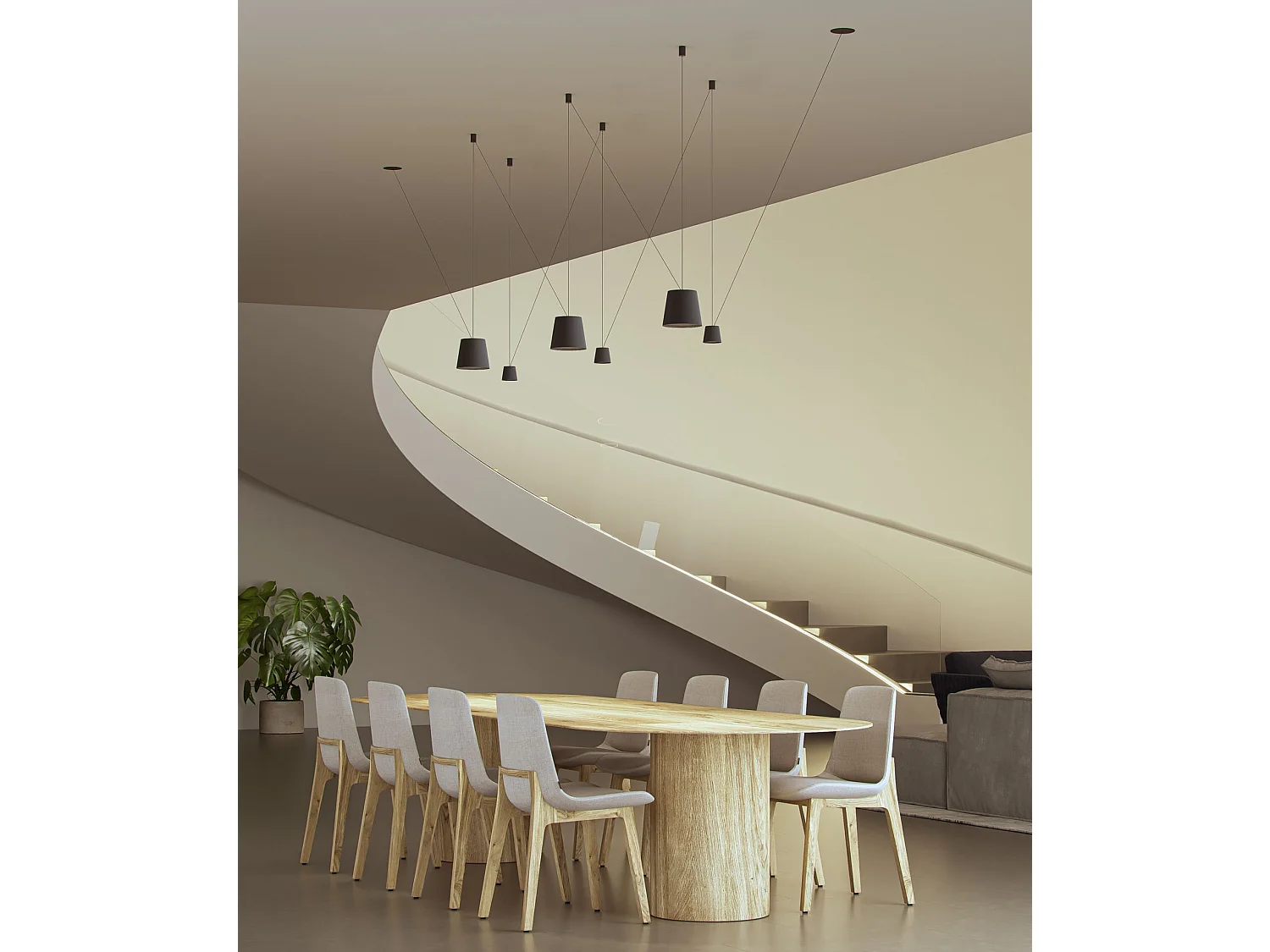 Lievo Space Pendellampe 8W 38º LED CCT Afbryder 2700K-3200K-4000K Mat Sort - Beneito & Faure Modular System