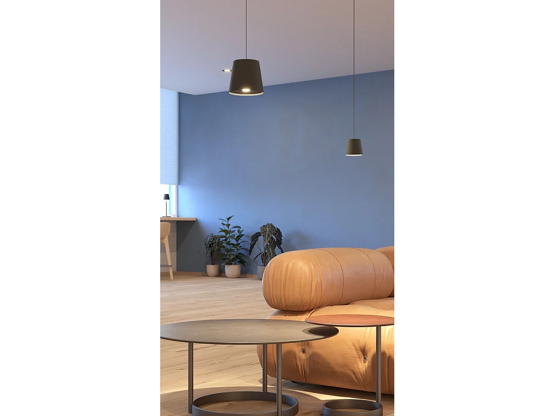 Lievo Space Pendellampe 8W 38º LED CCT Afbryder 2700K-3200K-4000K Mat Sort - Beneito & Faure Modular System