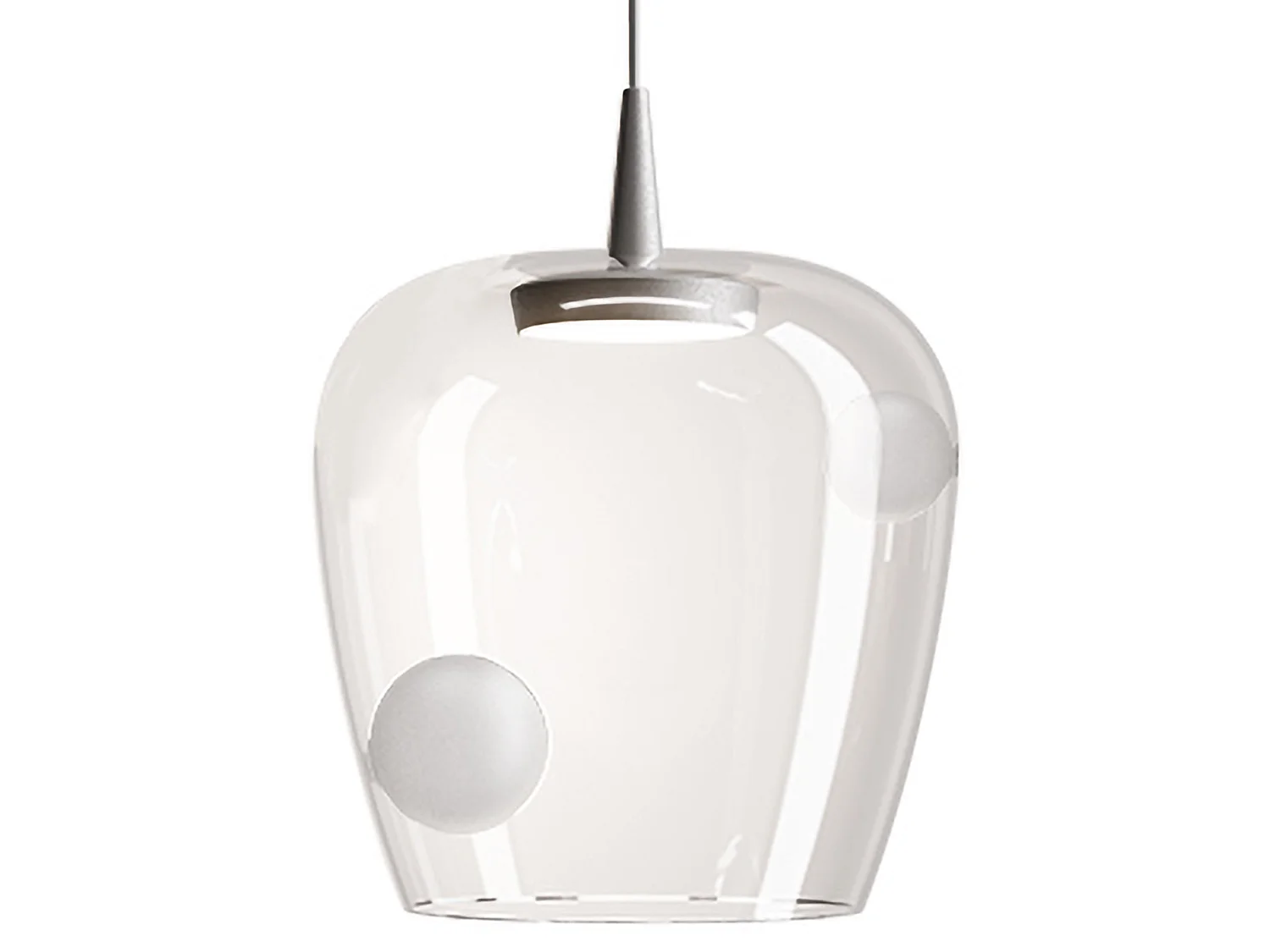 Zafferano Bilia 27 LED 8W 2700K 645lm Pendelleuchte aus sandgestrahltem Aluminium, raffiniertes Design mit Diffusor aus mundgeblasenem Borosilikatglas