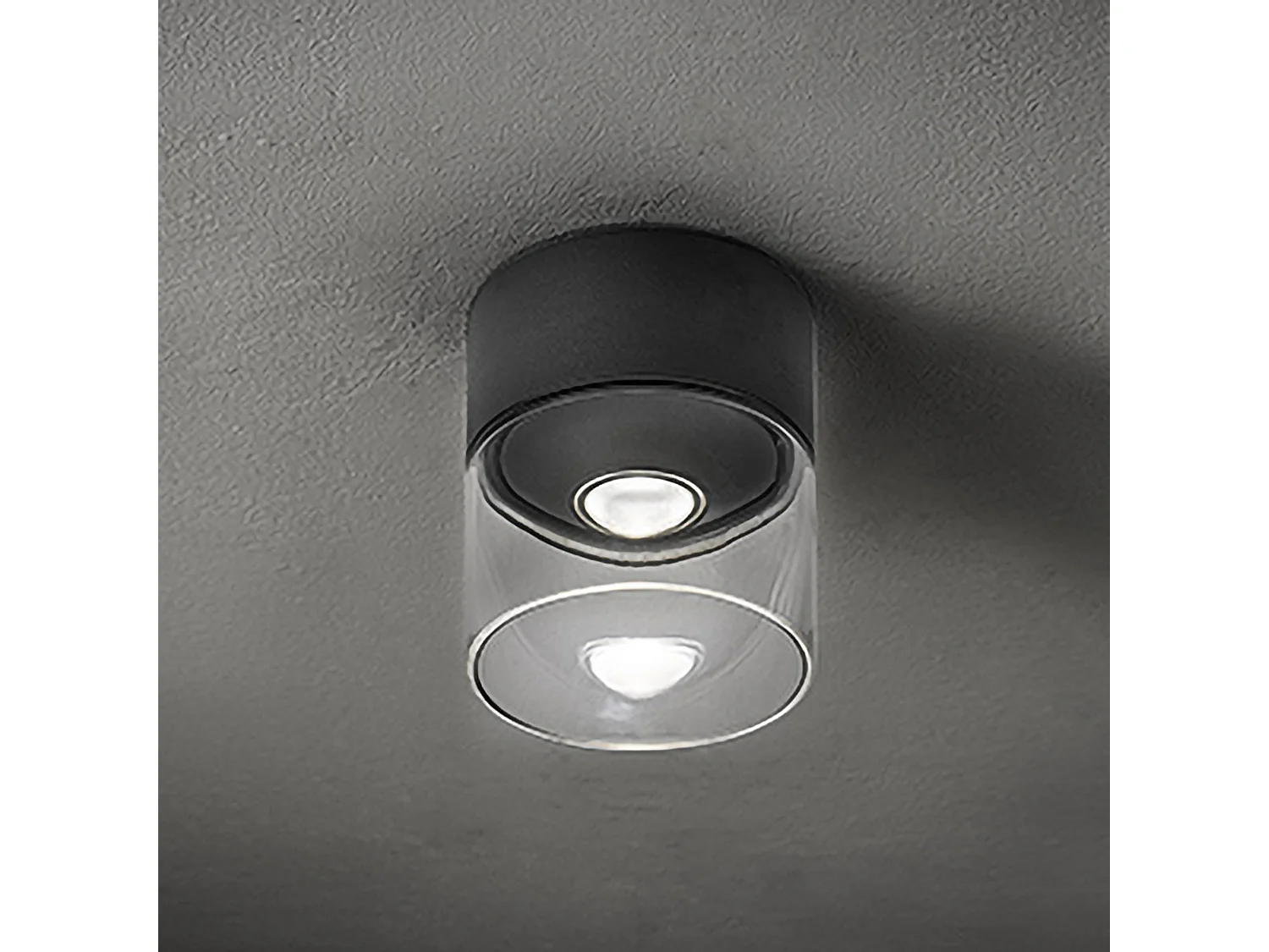 LED-Deckenleuchte mit Linse aus Aluminium-Druckguss, dunkelgrau, 6,5 W, 3000 K, IP65 - Vielseitige Beleuchtungslösung für den Innen- und Außenbereich