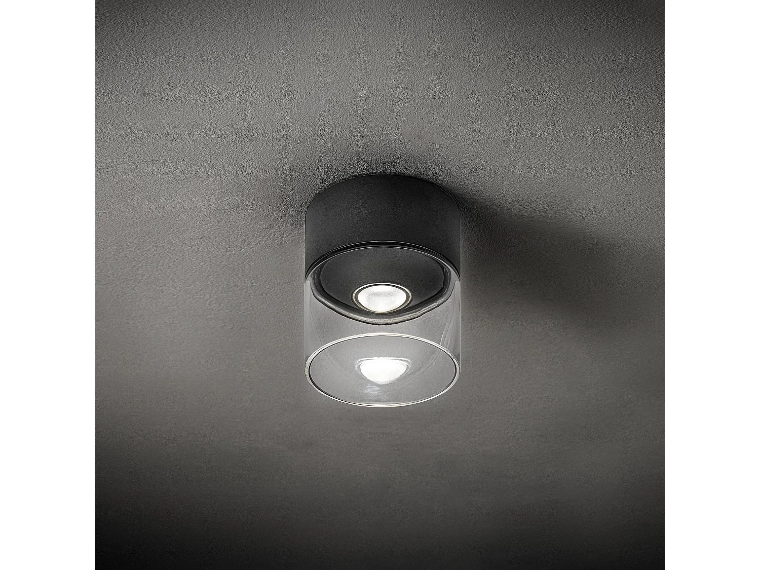 LED-Deckenleuchte mit Linse aus Aluminium-Druckguss, dunkelgrau, 6,5 W, 3000 K, IP65 - Vielseitige Beleuchtungslösung für den Innen- und Außenbereich