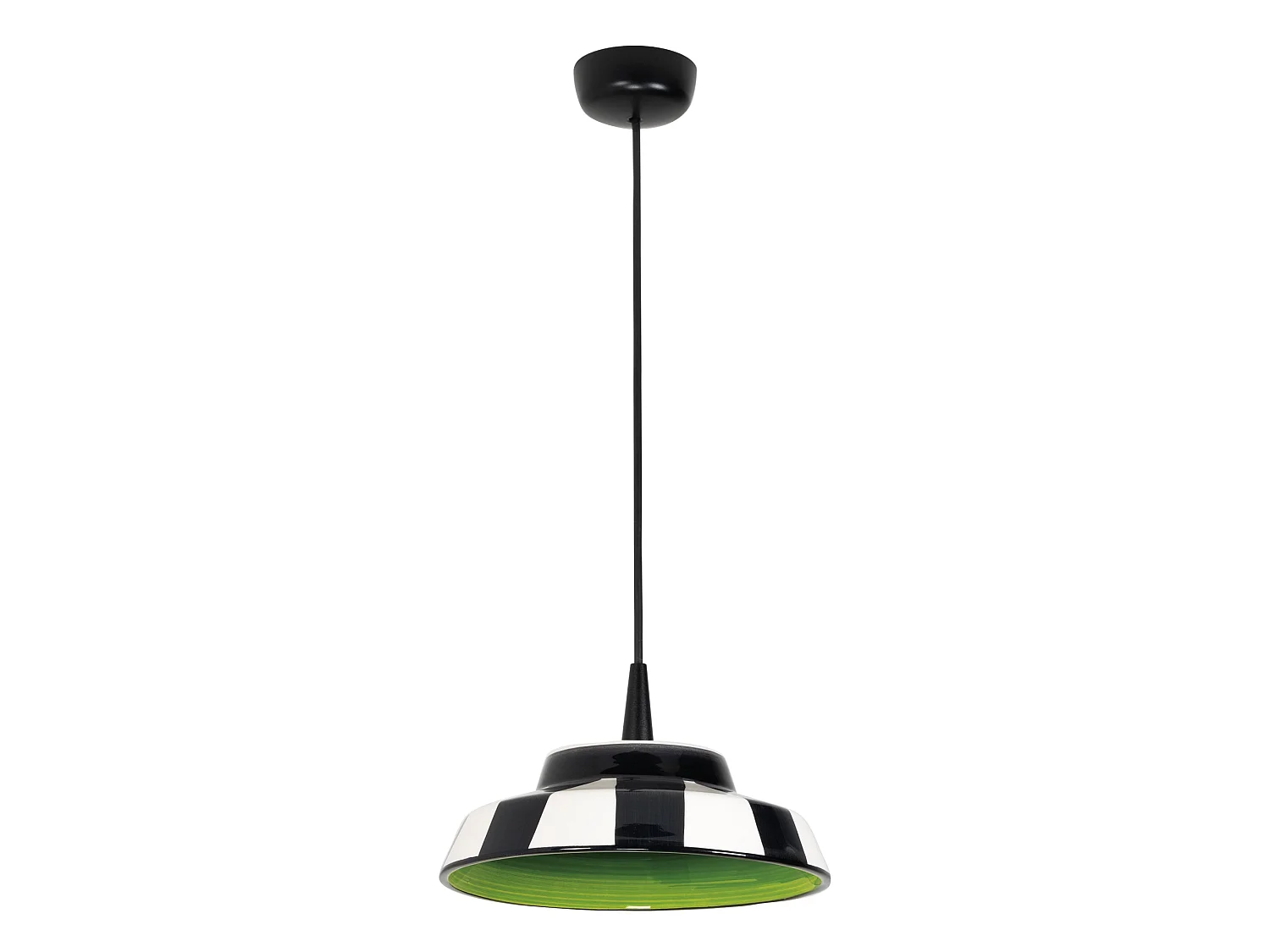 Circus Lampe à Suspension LED Design en Céramique Verte, Diamètre 24 cm, Hauteur 300 cm, Éclairage CRI 90, Source LED 8W, Lumière Chaude 3000K