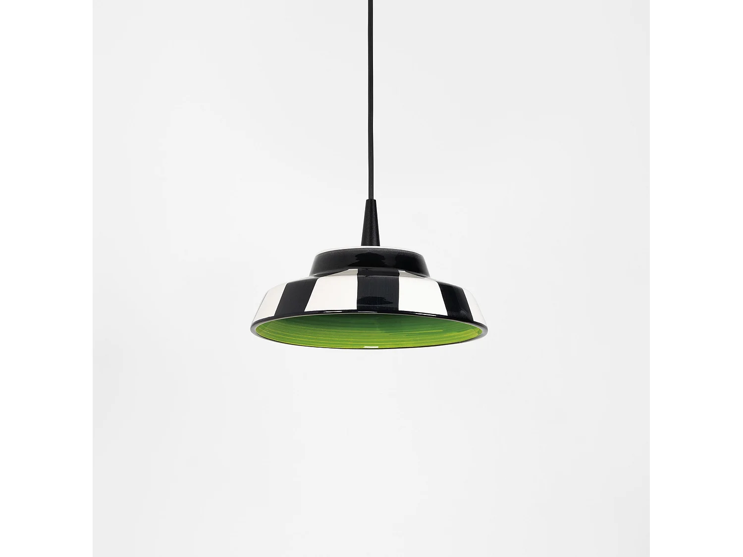Circus Lampe à Suspension LED Design en Céramique Verte, Diamètre 24 cm, Hauteur 300 cm, Éclairage CRI 90, Source LED 8W, Lumière Chaude 3000K