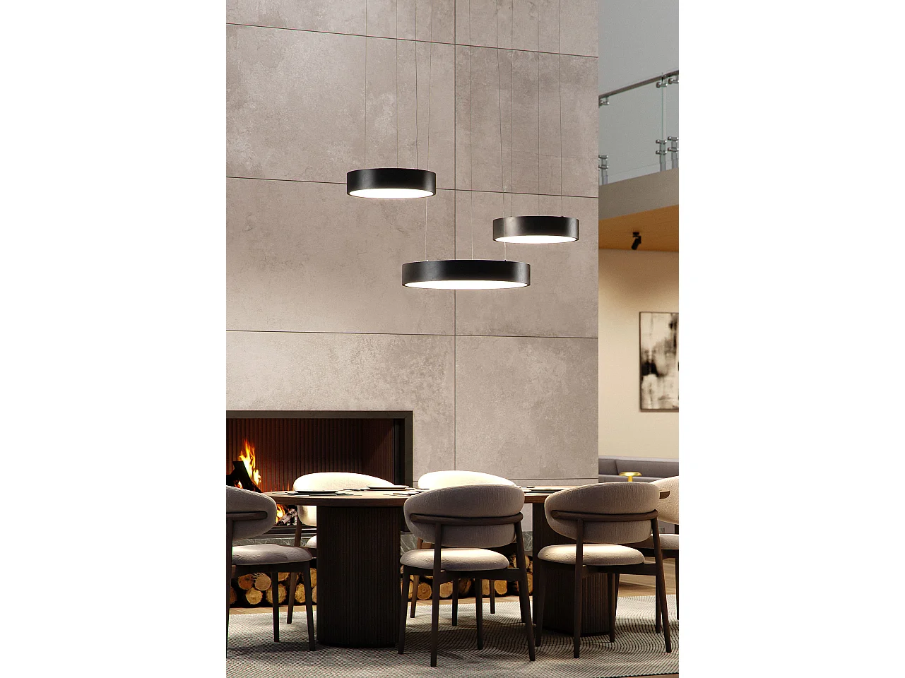 TOT XL lámpara colgante LED 60W 650 mm con Tuya Smart, CCT 2600K-4000K regulable y acabado negro mate - Beneito & Faure