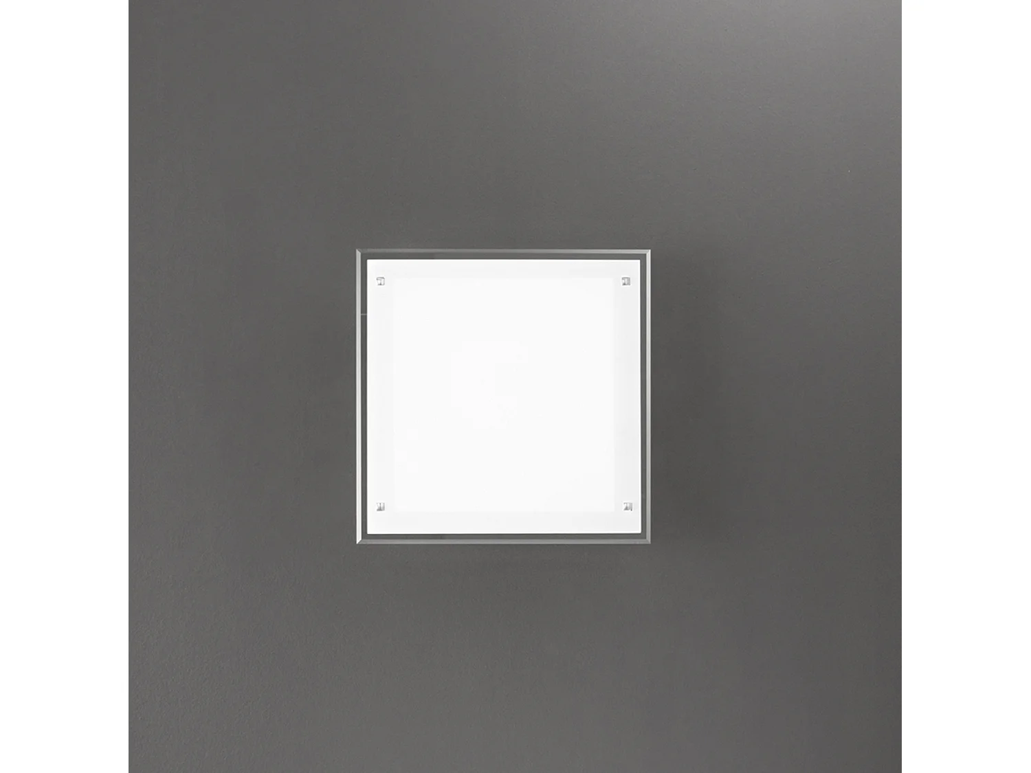Vierkante LED-plafondlamp van wit glas, 30W, instelbare kleurtemperatuur, 42,5 x 42,5 cm, modern design met wit metalen en aluminium frame - Perenz