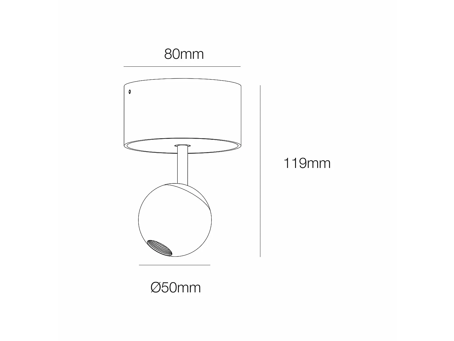 Mini Bora Surface 4,5 W 38° 3000 K Mat Hvid - Justerbar Sfærisk LED Loftspotlight - Beneito & Faure - Professionelt Design