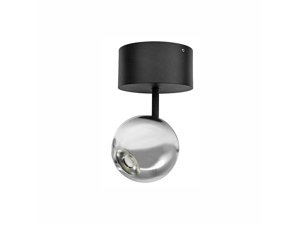 Foco de techo LED Bora Surface 8,5 W 36º 2700 K Plata, foco esférico ajustable de alta reproducción cromática - Beneito & Faure