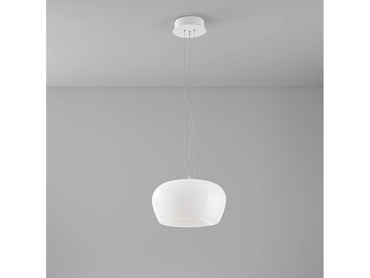 20W LED-hanglamp met glanzend wit glas en matwitte structuur D.38cm - Modern en elegant design voor interieurs - Perenz