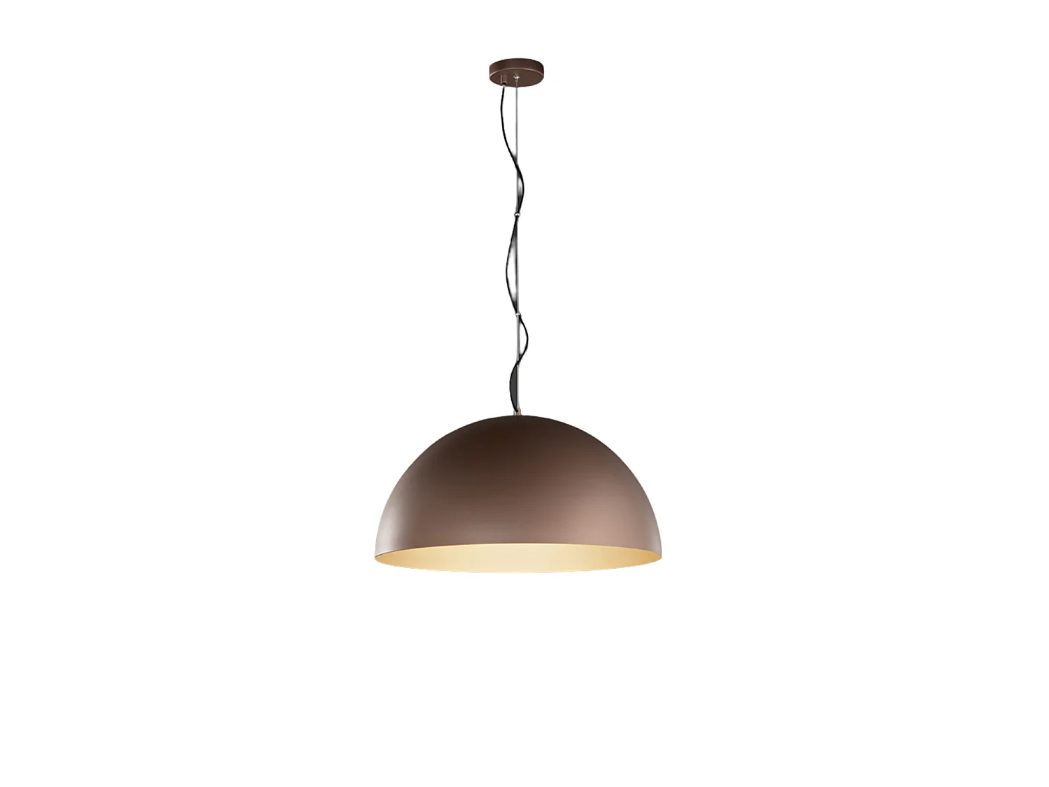 10S48562 Metalen hanglamp, metallic bruin en mat goud, stalen structuur, modern design plafondlamp - Perenz