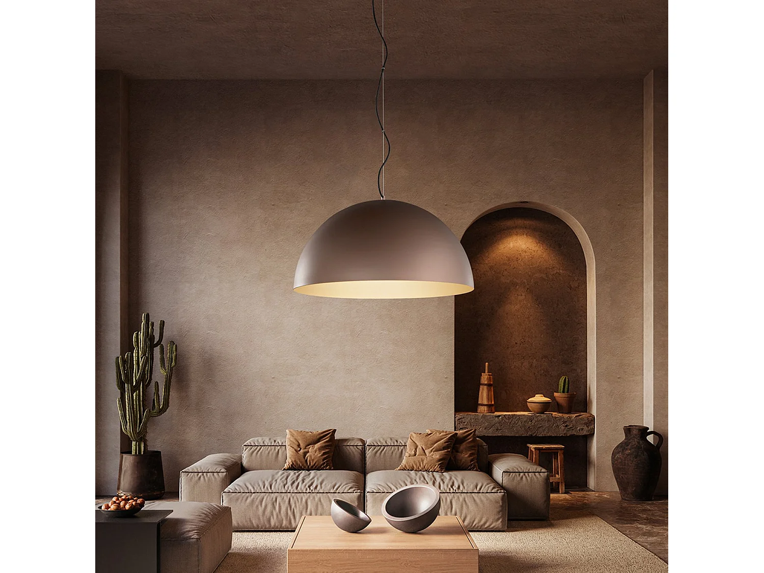 Lampa wisząca metalowa 10S48562 brąz metalik i matowe złoto, konstrukcja stalowa, nowoczesna lampa sufitowa design Perenz, elegancki styl.