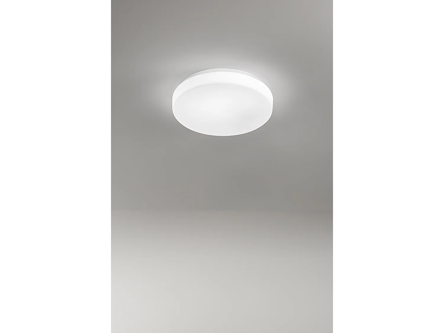Plafonete LED de teto em vidro soprado branco acetinado, regulável CCT 3000K-4000K, potência 24W, diâmetro 40 cm, alta eficiência - Perenz ilu