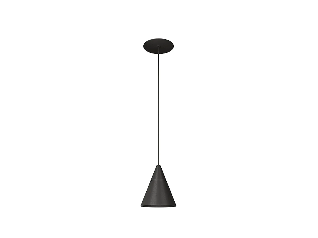 Lámpara colgante cónica LED Zoe de 7 W, 38º, 2700 K, acabado negro mate, CRI>90, UGR<19 - Beneito & Faure