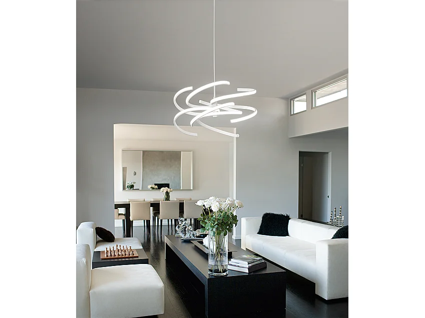 Moderne LED Hanglamp in Mat Wit Metaal 80W Dimbaar CCT met Siliconen Diffuser Elegant Ontwerp D.60 cm - Perenz - Stijlvolle Verlichting voor Huis