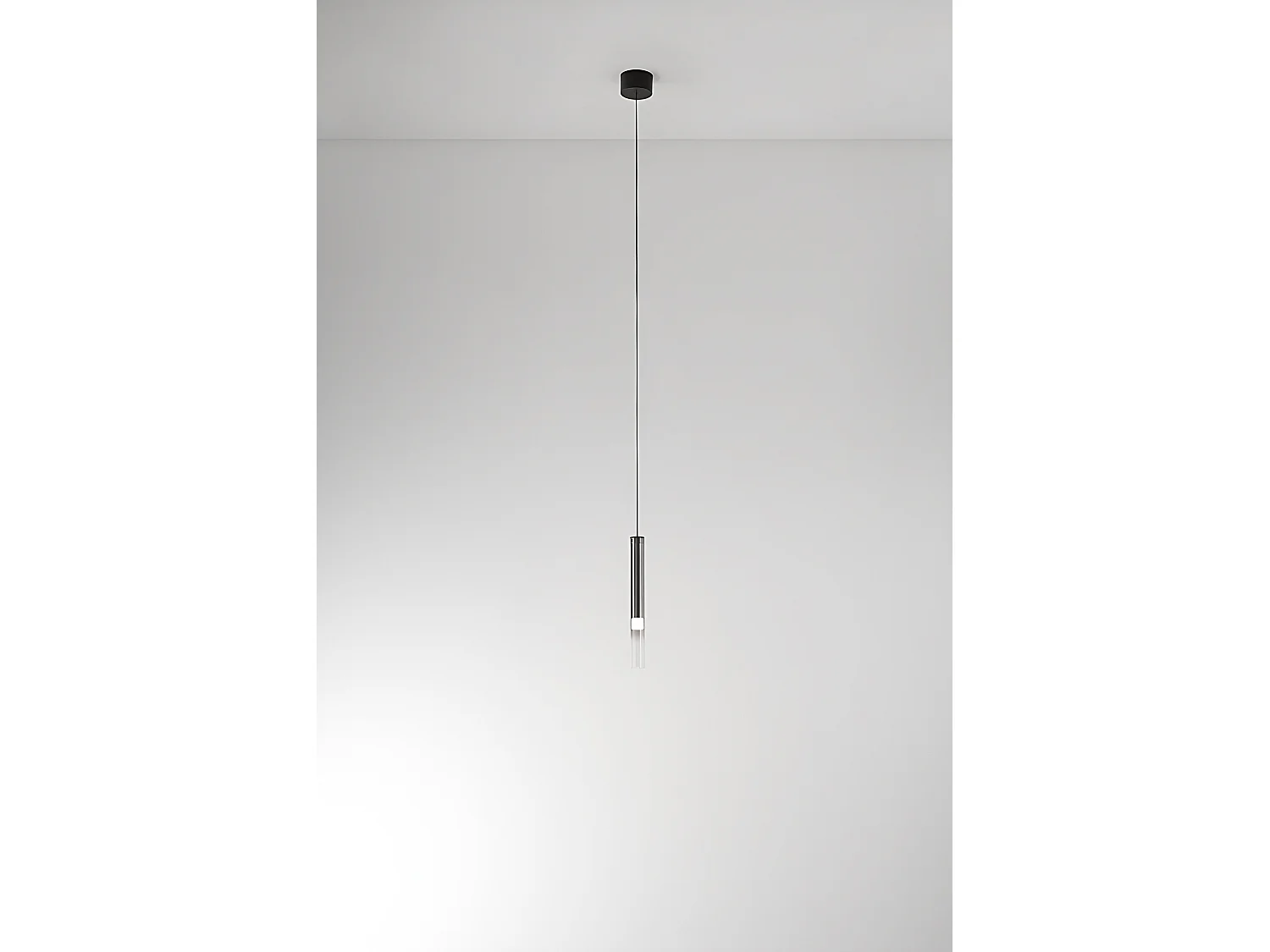Pendelleuchte aus rauchfarbenem Spiegelglas und titangrauem Borosilikatglas, dimmbare 8-W-LED, modernes und elegantes Design - Perenz