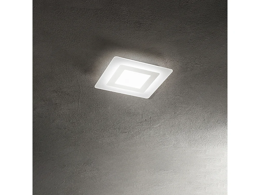 Plafonier LED Quadrado em Metal Branco 30W CCT Selecionável 3000K/4000K/6000K Difusor Acetinado 35x35 cm Design Moderno da Marca Perenz - PT