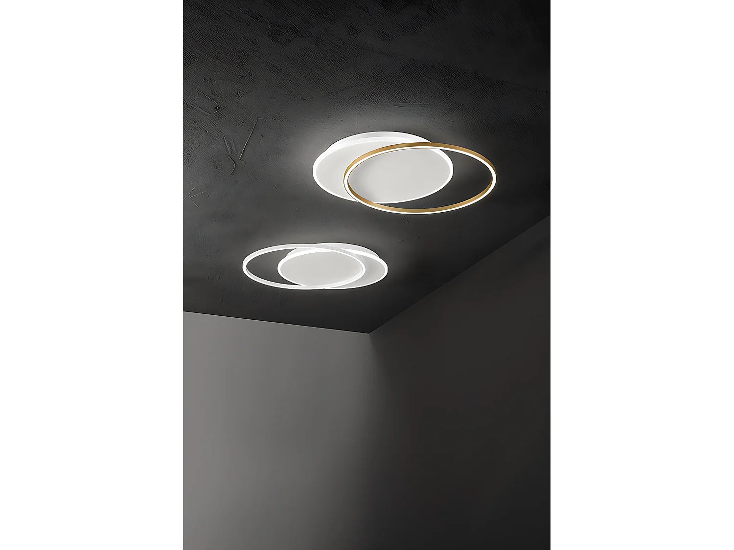 LED loftlampe serie 8195 af metal/aluminium, mat guld, 60 W, 4800 lm, dæmpbar, moderne elegant design - Perenz