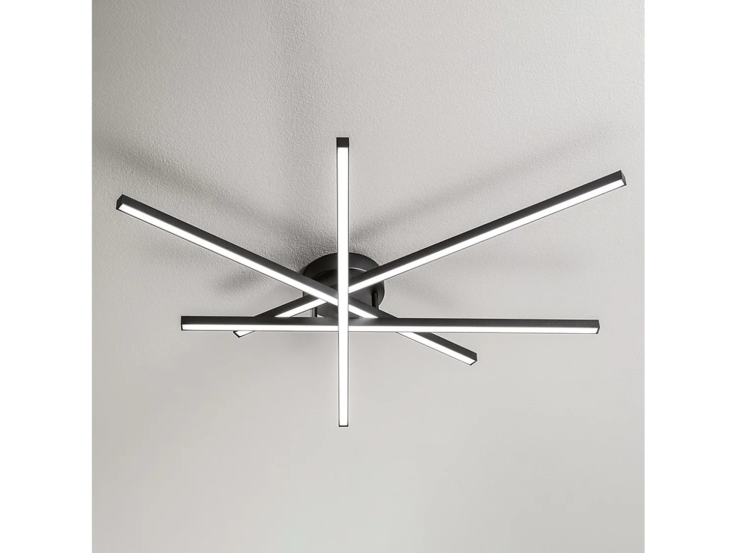 Plafoniera Moderna Syncro Alluminio Nero Led 58W Dimmerabile Ip20