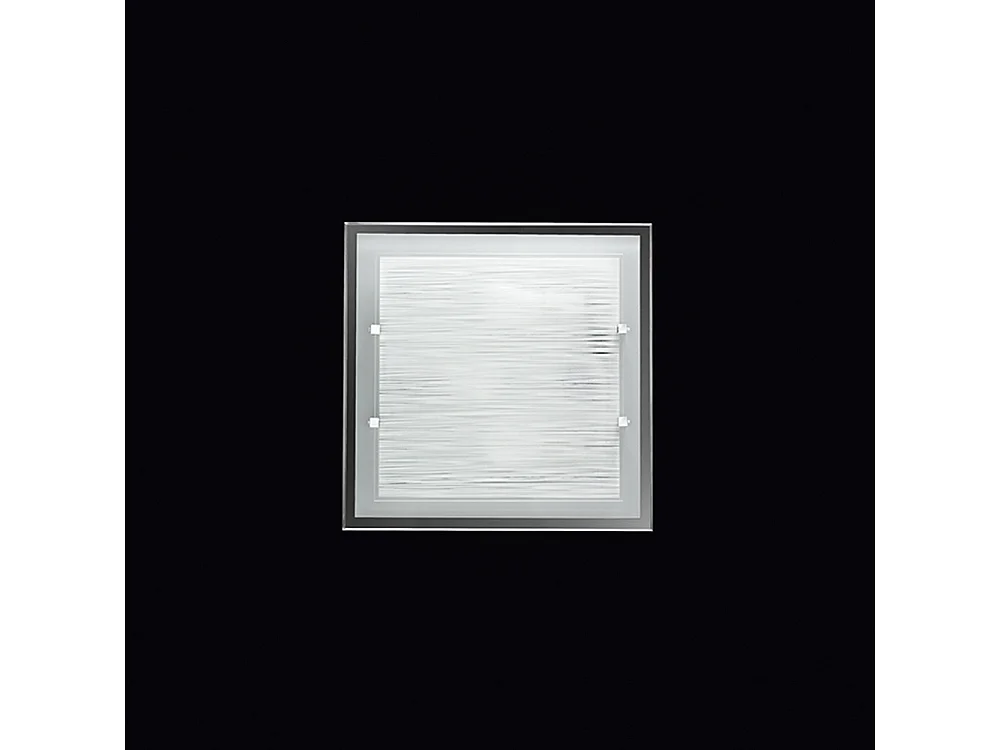 Moderne plafondlamp van gestreept glas 40x40 cm, 3xE27 Max 40W, elegant design voor binnenverlichting, decoratieve afwerking - Merk Perenz