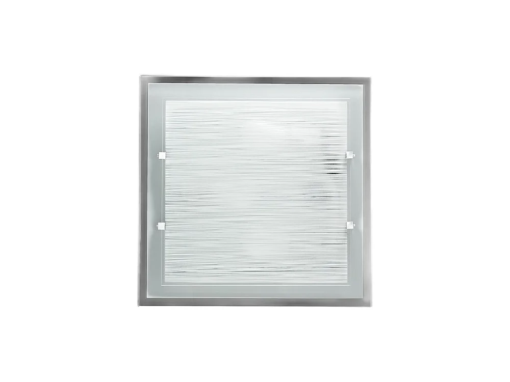 Loftlampe 40x40 cm lavet af stribet glas, 3xE27 maks. 40 W, moderne elegant design til indendørs brug - Perenz