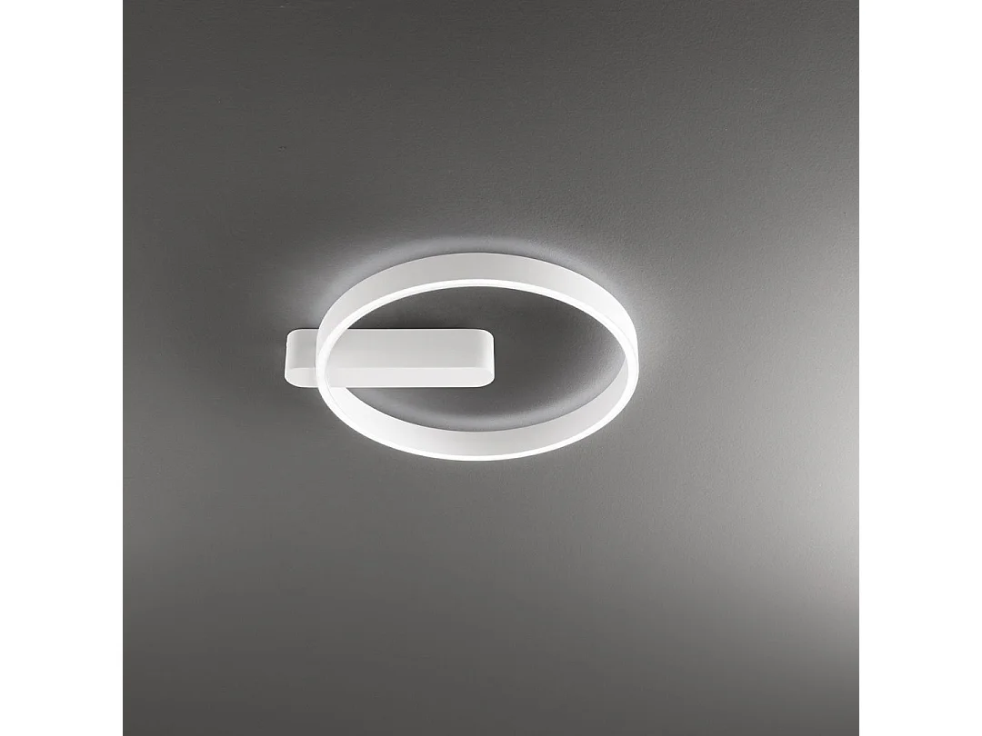 Rund LED-loftlampe i mat hvid metal, 52 W, valgbar farvetemperatur (3000 K, 4000 K, 6000 K), diameter 57,5 ​​cm, beskyttelsesklasse IP20 - Perenz