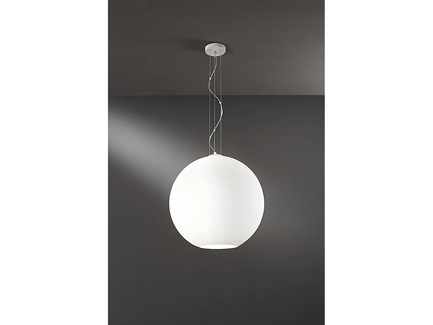 Lustre de suspensão em vidro branco acetinado, estrutura metálica, 50cm, 3xE27, estilo moderno e elegante para qualquer interior - Perenz Lighting