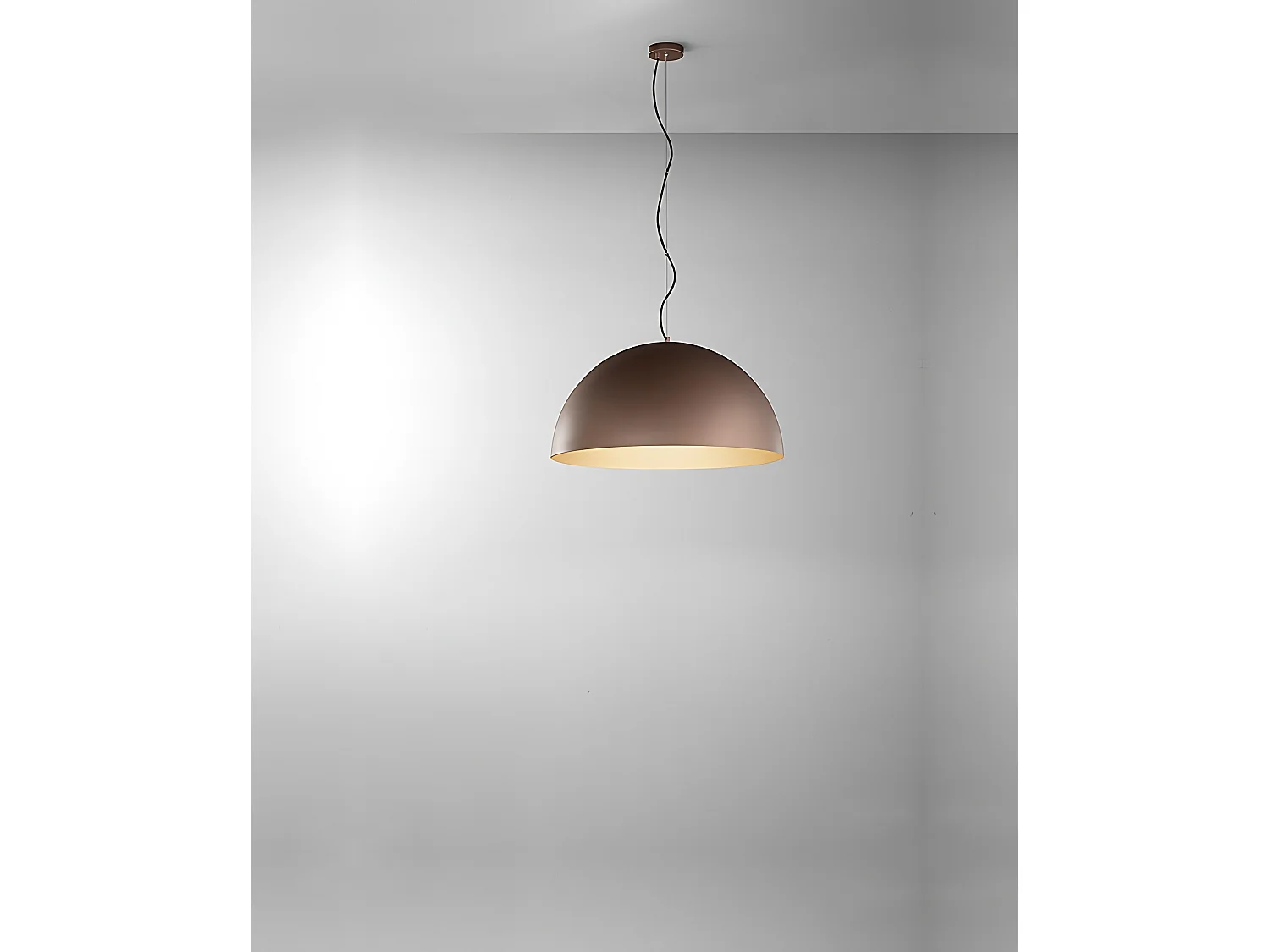 10S48560 MM Metalen hanglamp, metallic bruine en matgouden stalen structuur, diameter 50 cm, E27 fitting, 60W - Perenz