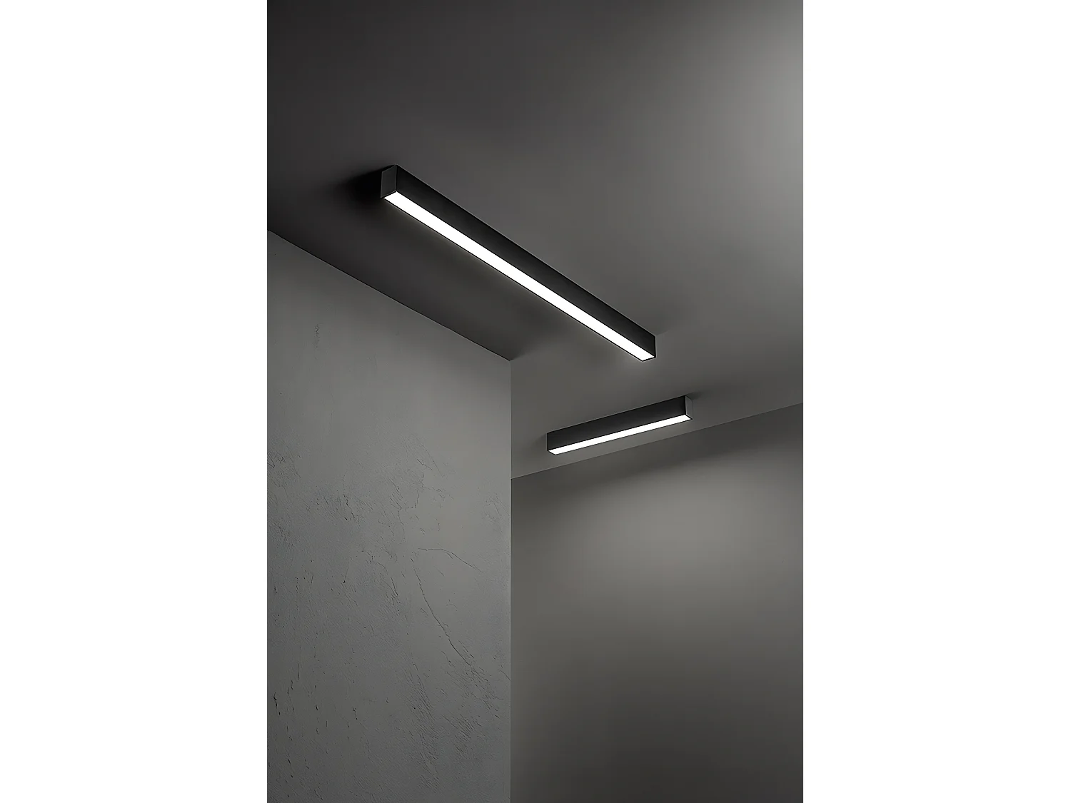 20W LED loftlampe, 60 cm, modulær, matsort - dæmpbart CCT-belysningssystem med prismatisk diffusor, UGR < 22, beskyttelsesklasse I - Perenz