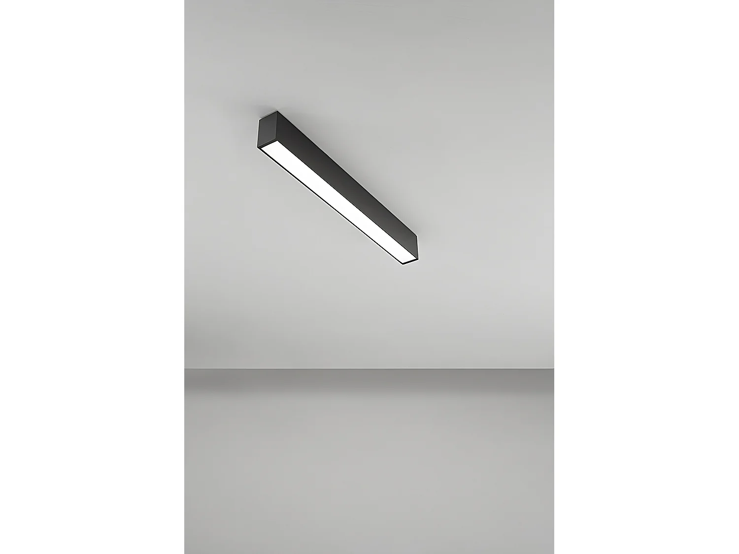 20W LED loftlampe, 60 cm, modulær, matsort - dæmpbart CCT-belysningssystem med prismatisk diffusor, UGR < 22, beskyttelsesklasse I - Perenz