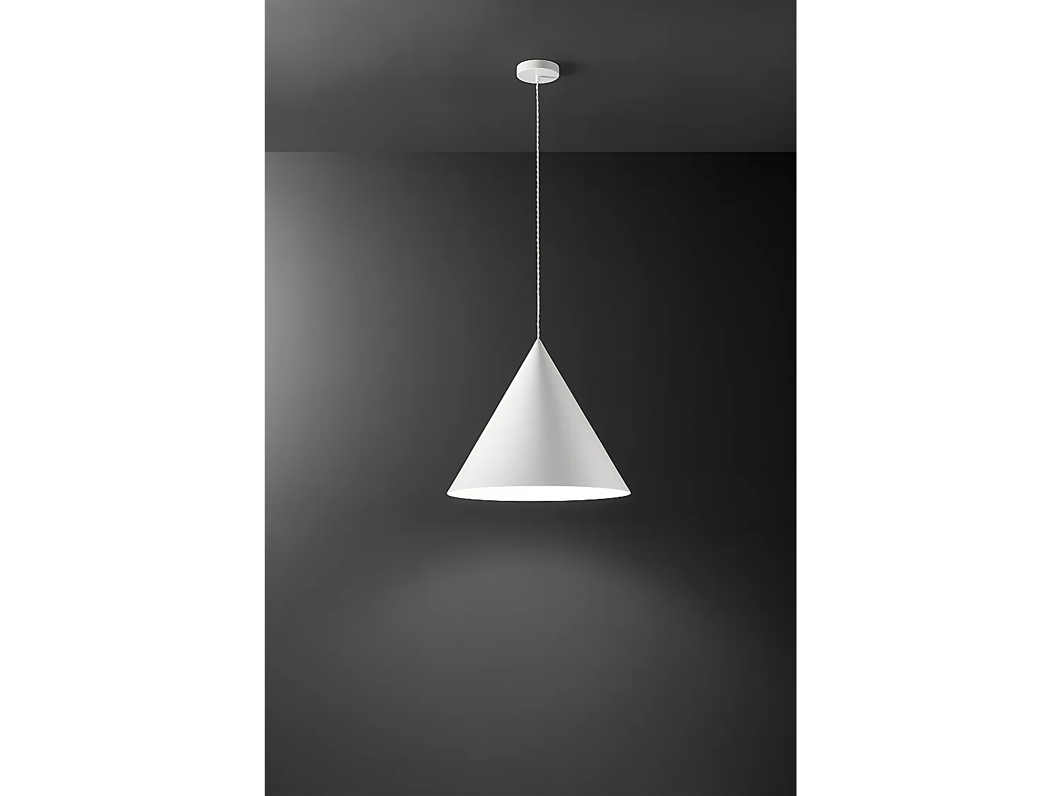 Lâmpada de Suspensão em Metal e Alumínio com Pintura Eletrostática, Série 10S48408, Cor Branco Mate, Casquilho E27, Altura Ajustável - Perenz