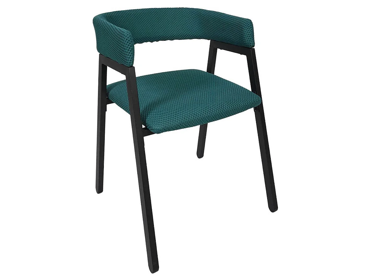 Lot de 6 fauteuils design de table en tissu texturé maille 3D bleu - ELECTRON