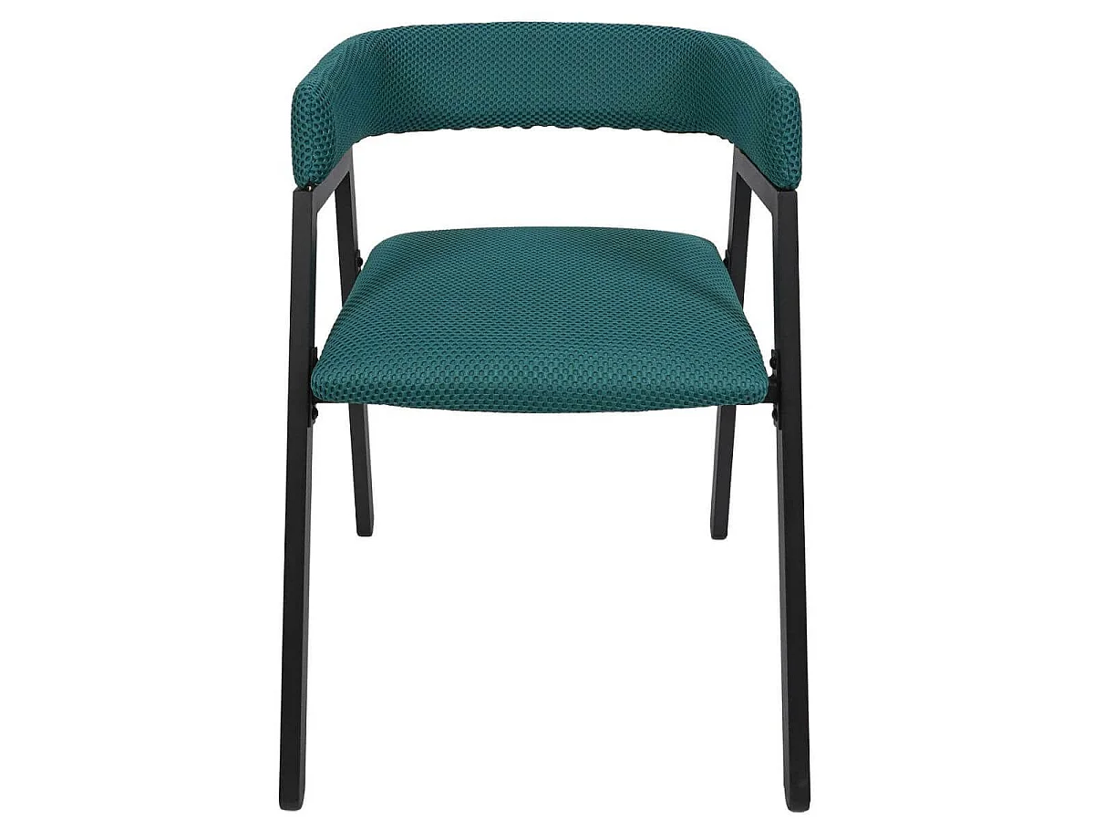 Lot de 6 fauteuils design de table en tissu texturé maille 3D bleu - ELECTRON