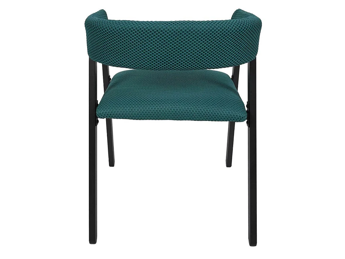 Lot de 6 fauteuils design de table en tissu texturé maille 3D bleu - ELECTRON