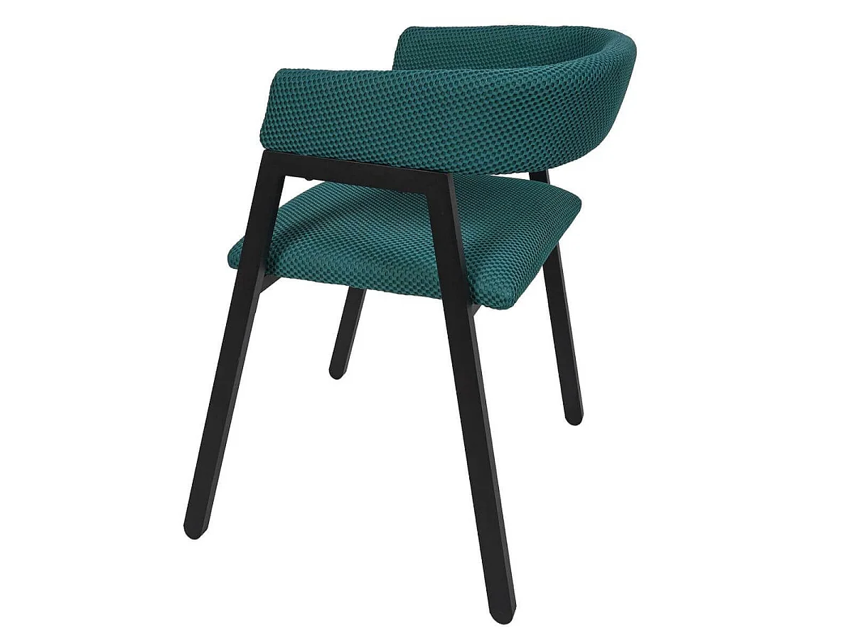 Lot de 6 fauteuils design de table en tissu texturé maille 3D bleu - ELECTRON
