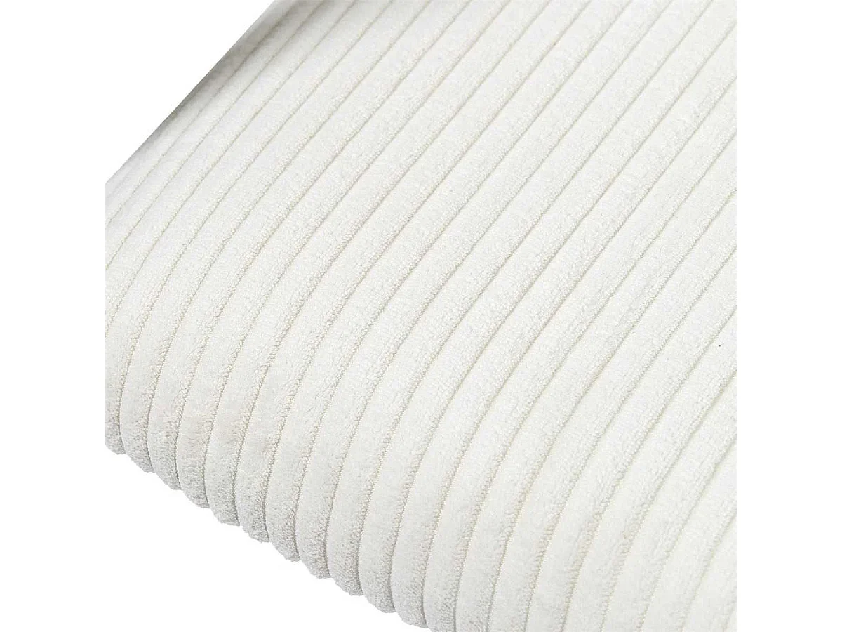 Lot de 6 fauteuils de table design en métal et velours côtelé coloris crème - AMORY
