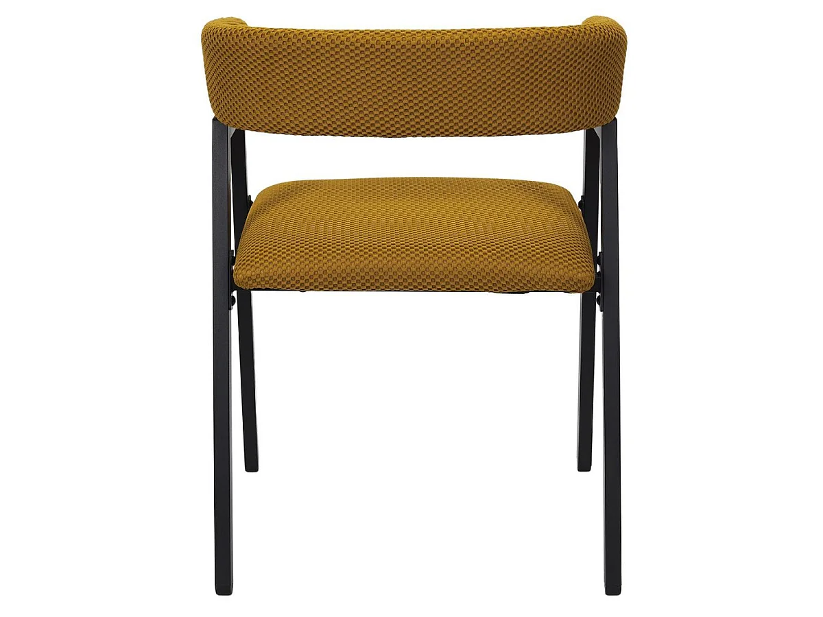 Lot de 6 fauteuils design de table en tissu texturé maille 3D jaune - ELECTRON