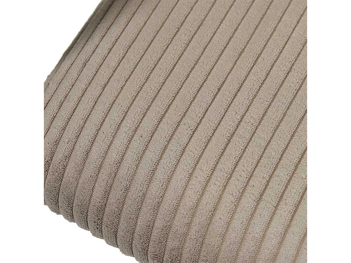 Lot de 6 fauteuils de table design en métal et velours côtelé coloris taupe - AMORY