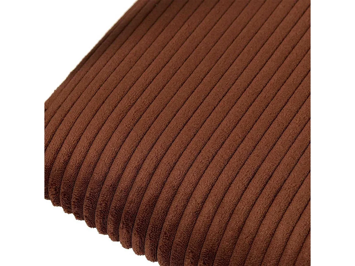 Lot de 6 fauteuils de table design en métal et velours côtelé coloris terracotta - AMORY