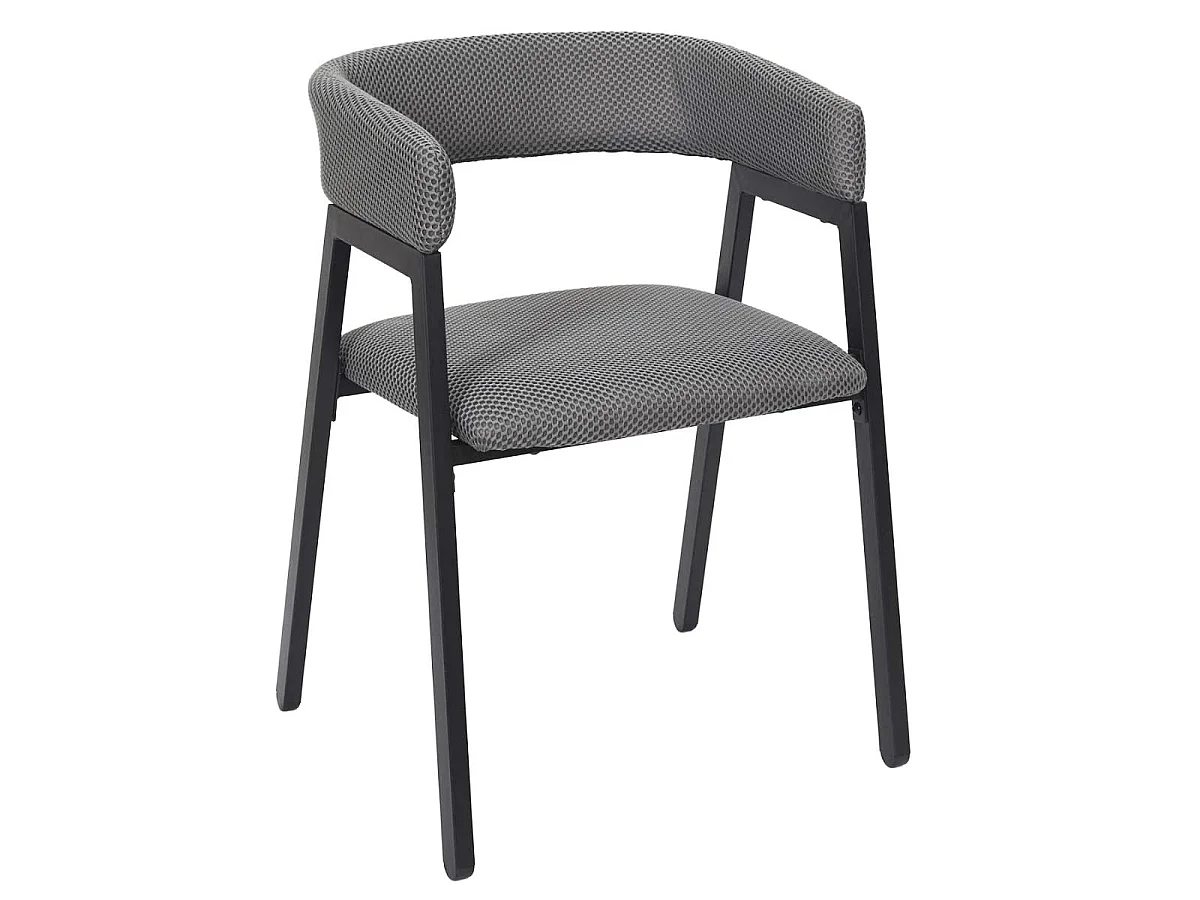 Lot de 6 fauteuils design de table en tissu texturé maille 3D gris - ELECTRON