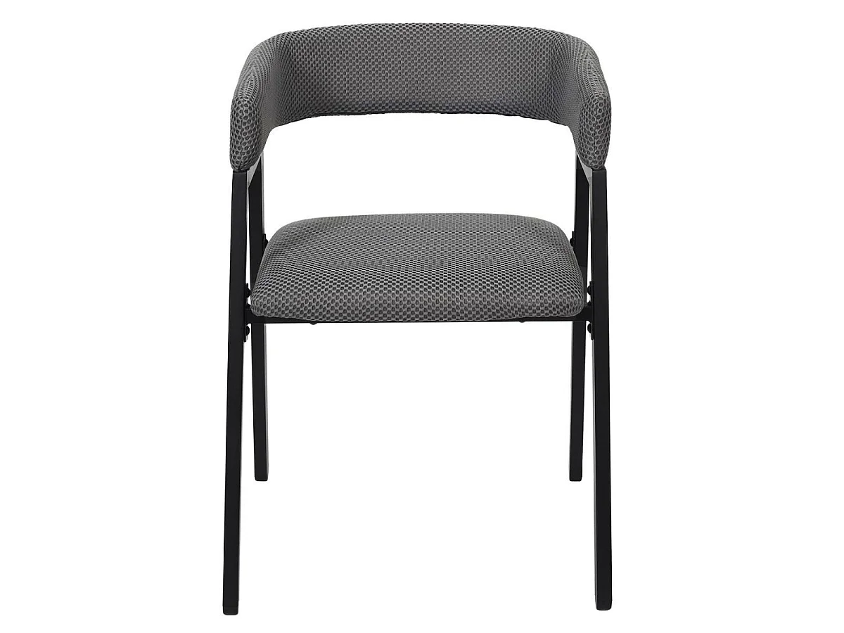 Lot de 6 fauteuils design de table en tissu texturé maille 3D gris - ELECTRON
