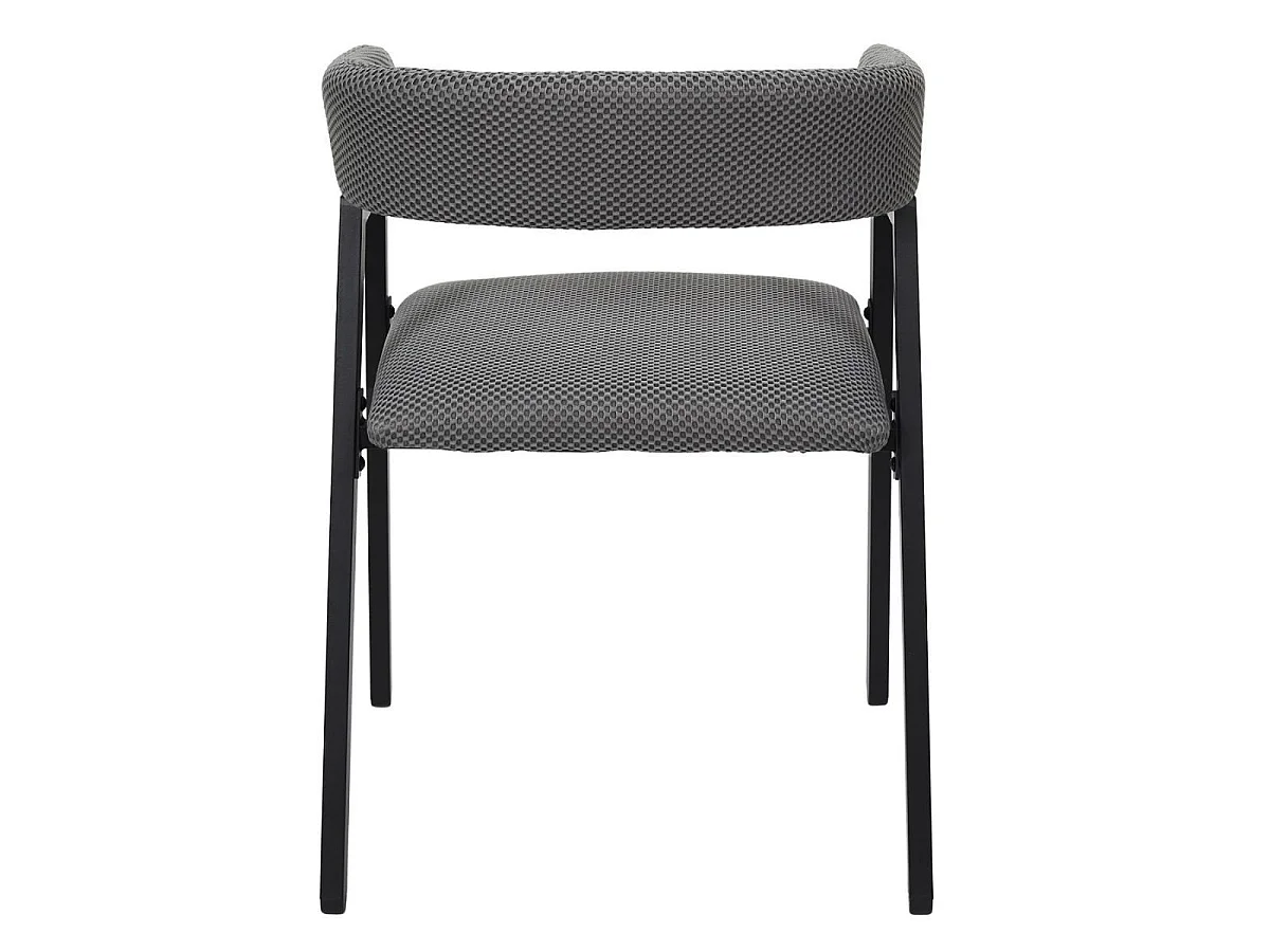 Lot de 6 fauteuils design de table en tissu texturé maille 3D gris - ELECTRON
