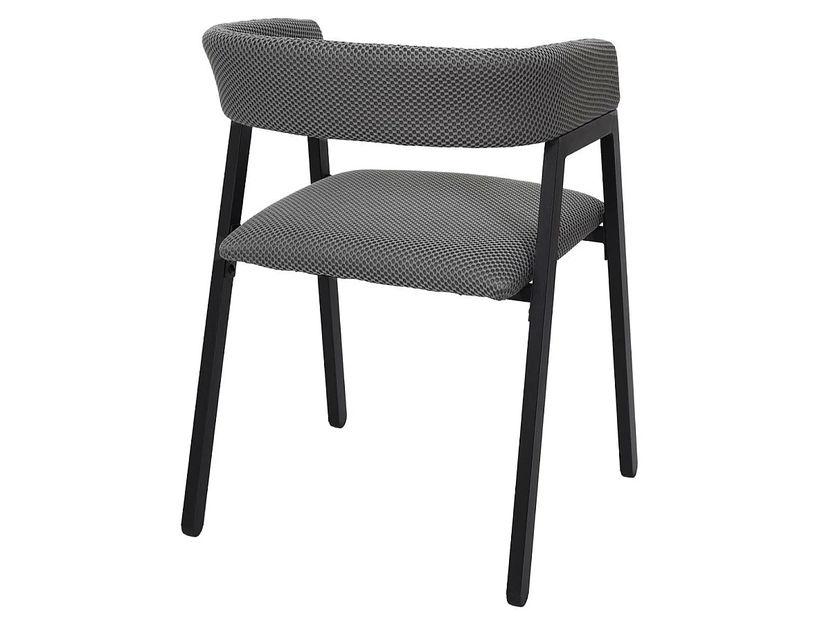 Lot de 6 fauteuils design de table en tissu texturé maille 3D gris - ELECTRON
